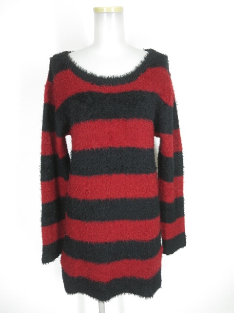 Bernings Sho ボーダーロングニットセーター