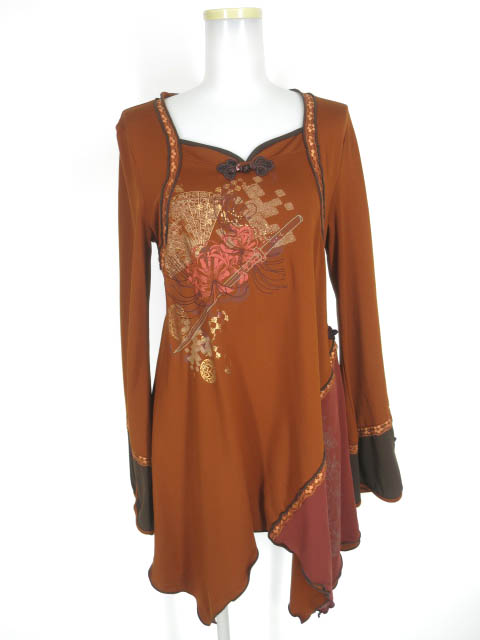 OZZ ONESTE 和チャイナ長袖チュニックカットソー