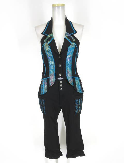 OZZ ONESTE チャイナホルターネックベスト & サブリナパンツ