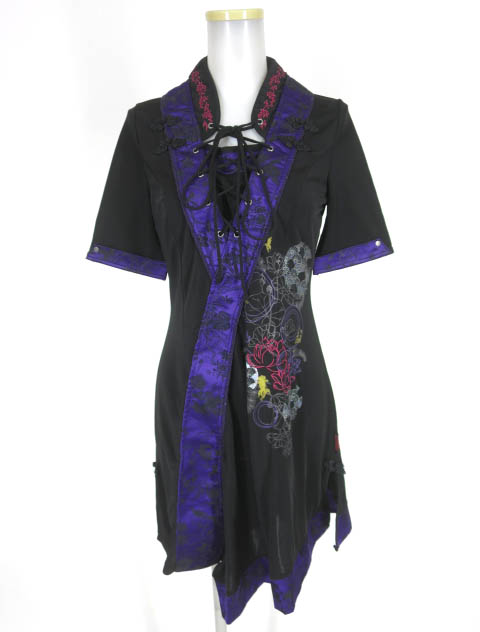 OZZ ONESTE 着物風チャイナ半袖ワンピース