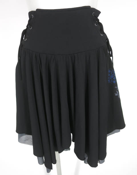 OZZ ONESTE 編み上げ付き 和チャイナ刺繍スカート