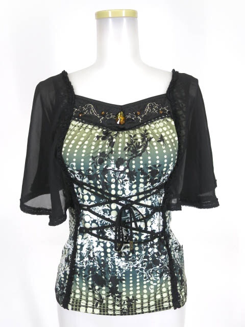 OZZ ONESTE 肩シフォン付きノースリーブカットソー