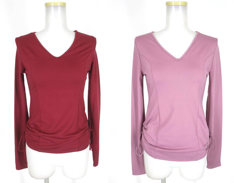 OZZ ONESTE ローズ刺繍Vネック裏毛長袖カットソー 2着セット