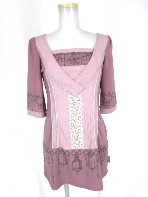 OZZ ANGELO シャンデリアプリントチュニックワンピース