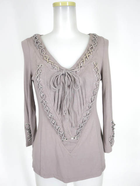 OZZ ANGELO 編み上げ付き長袖カットソー