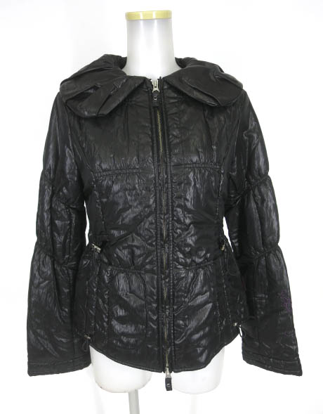 OZZ ONESTE バタフライ刺繍 中綿入りジップアップブルゾン