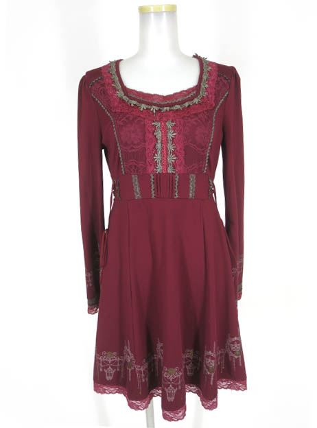 Ozz Croce 王冠&薔薇プリントワンピース