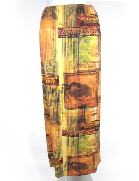 Jean Paul GAULTIER FEMME アートワーク柄ロングスカート