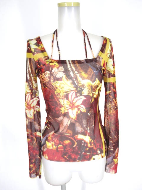 Jean Paul GAULTIER ユリ柄パワーネット長袖カットソー