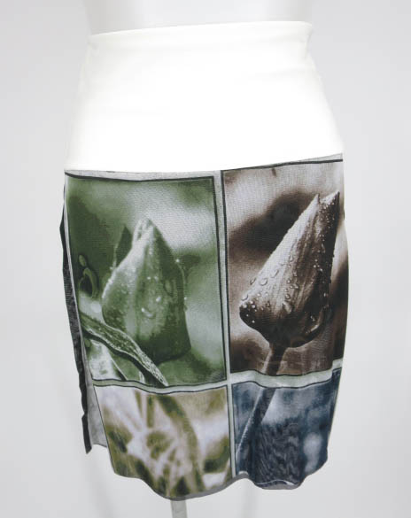 Jean Paul GAULTIER FEMME チューリップ柄パワーネットオーバースカート