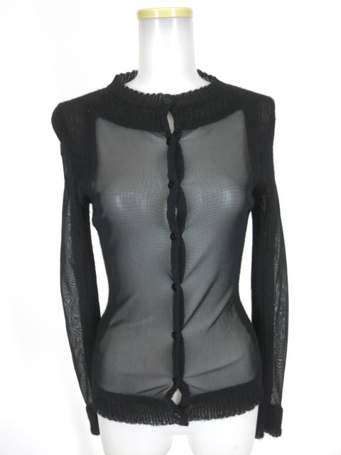 Jean Paul GAULTIER FEMME ニット×パワーネット切替カーディガン