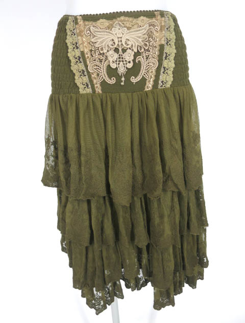 OZZ ANGELO レース付き2wayニットスカート