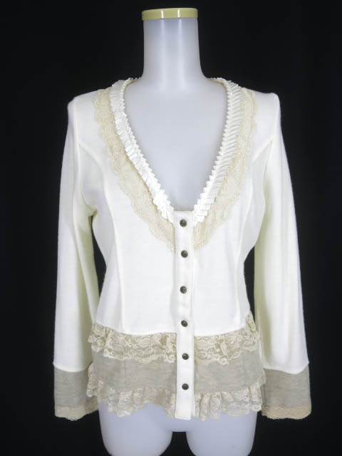 Ozz On レース付きニットカーディガン