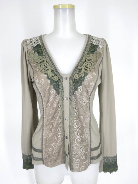 OZZ ANGELO レース付きカーディガン