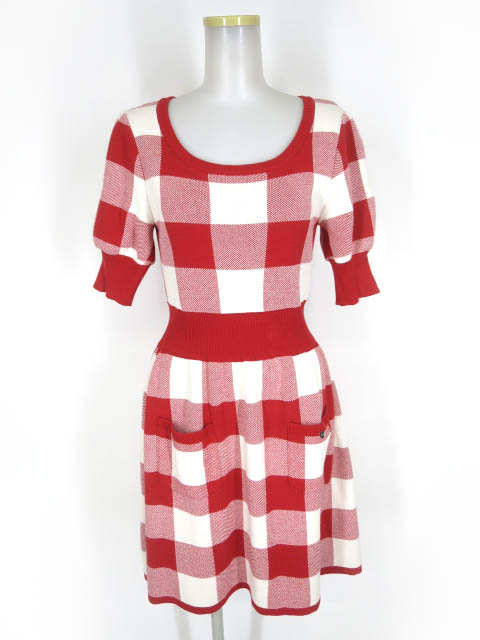 MILK チェック柄ニットワンピース