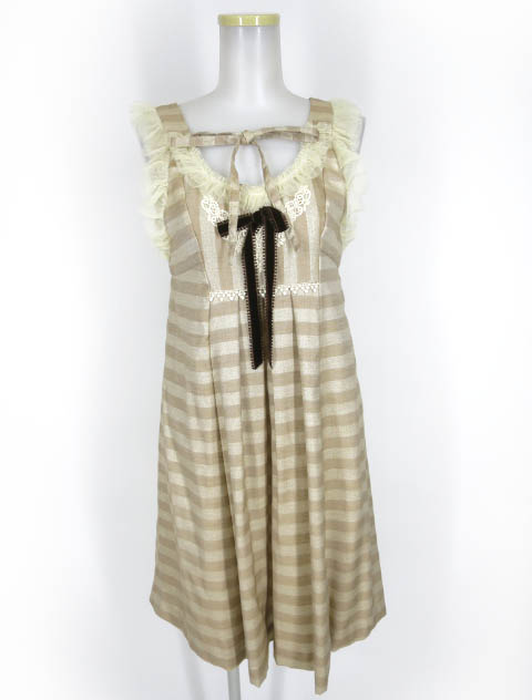 Emily Temple cute ラメボーダーノースリーブワンピース