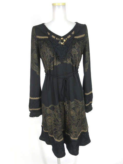 Rozen Kavalier レースプリントニットワンピース