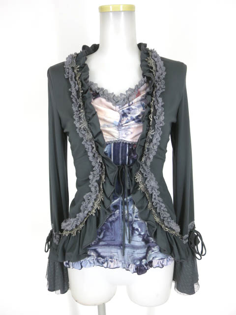 OZZ ANGELO 絵画柄切替長袖カットソー