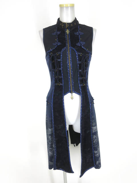 Ozz Croce 龍プリントニット切替ロングベスト