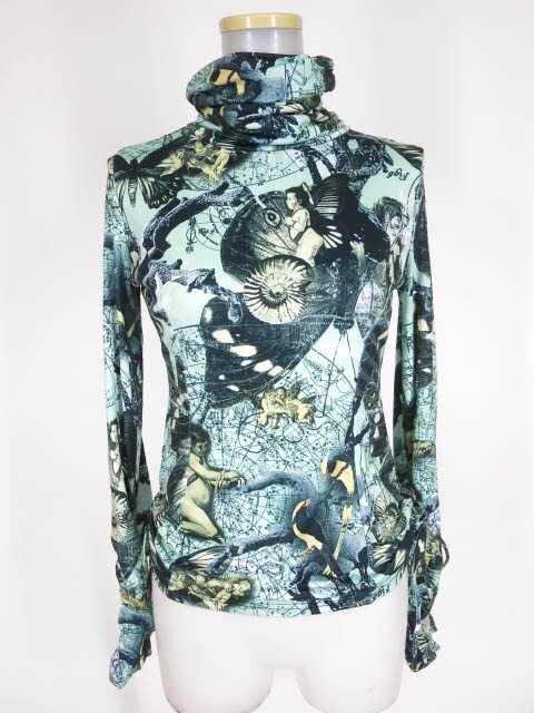 OZZ ONESTE 天使柄ハイネック長袖カットソー