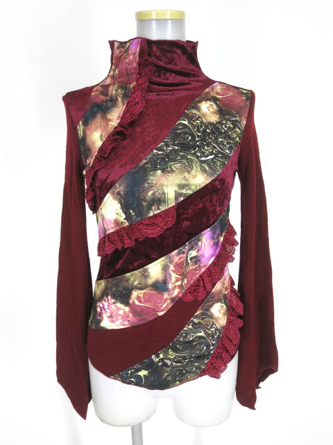 Ozz On スパイラル切替ハイネックニットプルオーバー