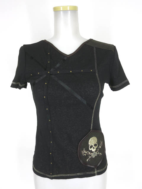 Ozz On hikozoh スカルワッペン刺繍 半袖カットソー