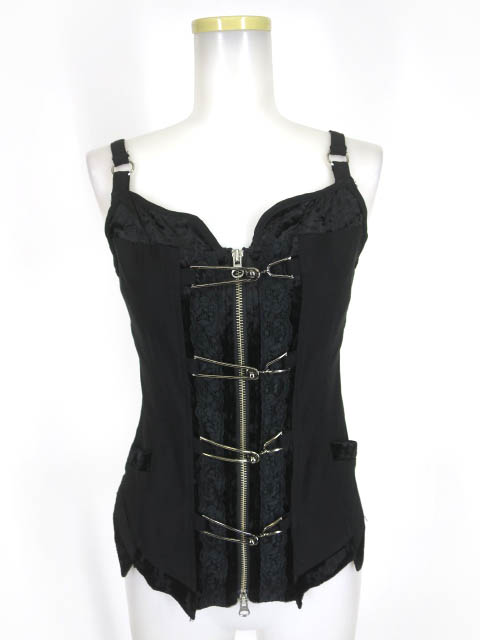 Ozz On フロントジップビスチェキャミソール