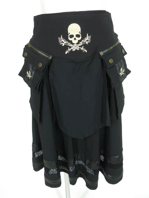 Ozz On hikozoh スカル刺繍入り レイヤードスカート