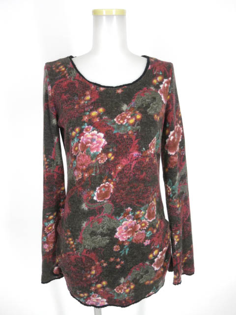 Ozz Croce 和チャイナ花柄ニットプルオーバー