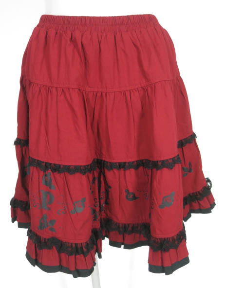 PUTUMAYO 薔薇＆王冠プリントスカート