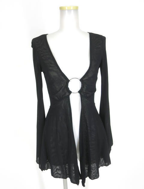 Ozz On リングデザインメッシュチュールカーディガン