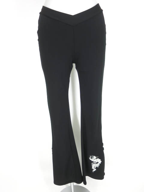 Ozz On 龍刺繍入りフレアレギンスパンツ