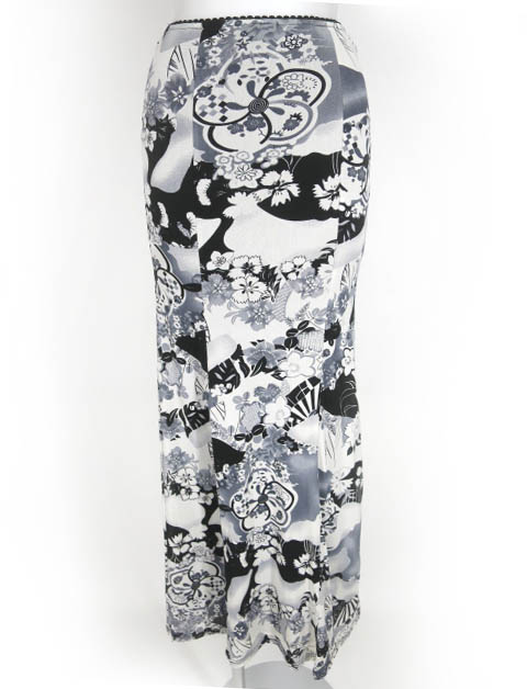 Ozz On 和柄メッシュチュールロングスカート