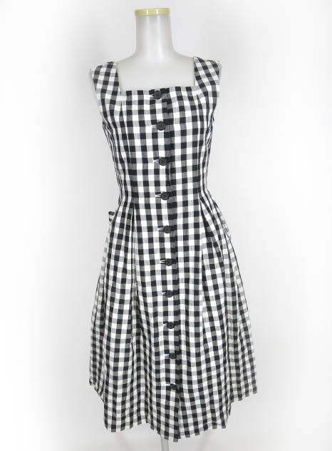 Jane Marple ギンガムチェック前ボタンジャンパースカート