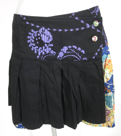 gouk 和柄プリーツ巻きスカート