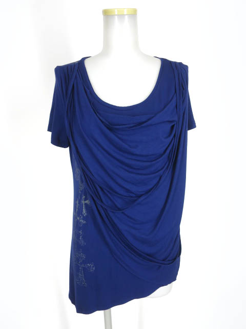 Ozz Croce クロスプリントアシンメトリー半袖カットソー