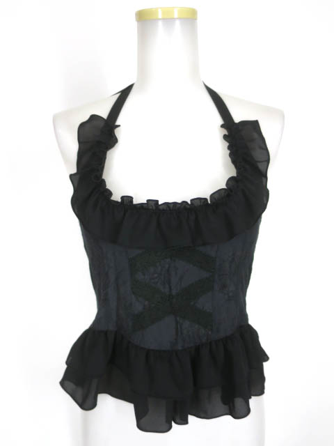 BPN フリルホルターネックトップス