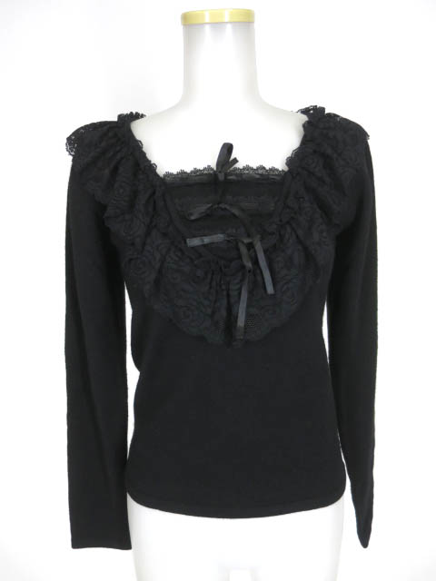 BPN レース付きニットセーター