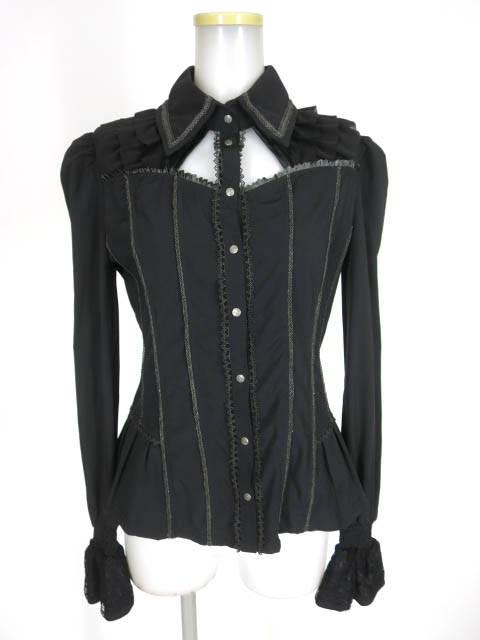 OZZ ONESTE チュールフリル＆レース付きブラウス