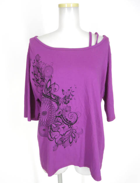 Ozz On 和柄プリント五分袖ビッグカットソー