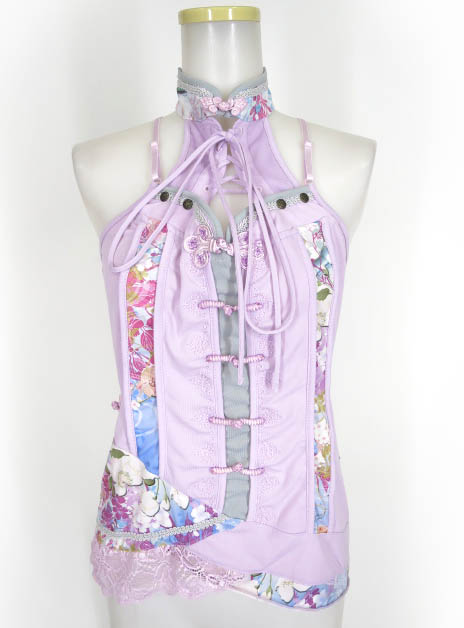 OZZ ONESTE ホルターネック付き和チャイナキャミソール