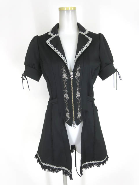 Ozz Croce ローズ刺繍半袖ロングジャケット