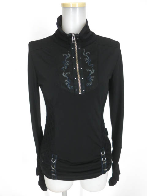 Ozz Croce 首ジップ長袖カットソー