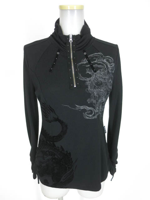 Ozz Croce 龍プリント＆刺繍ニットプルオーバー