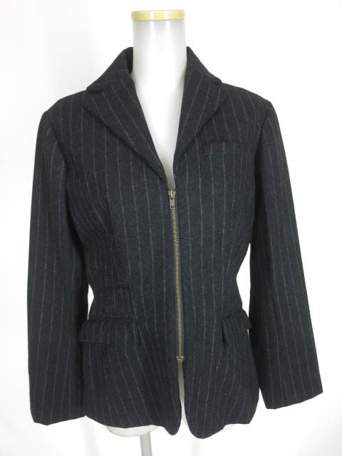 Na+H ストライプ柄ジップテーラードジャケット