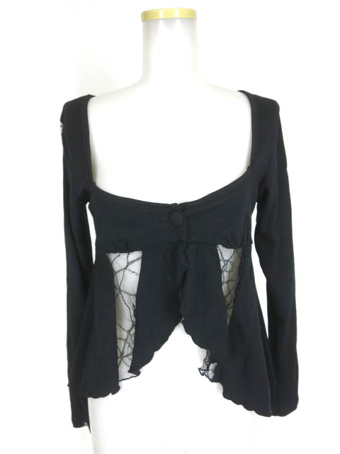 h.NAOTO H.jelly&Honey 蜘蛛の巣レース切替ボレロカーディガン