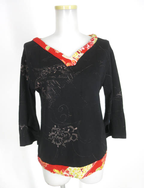 gouk 和柄切替七分袖カットソー