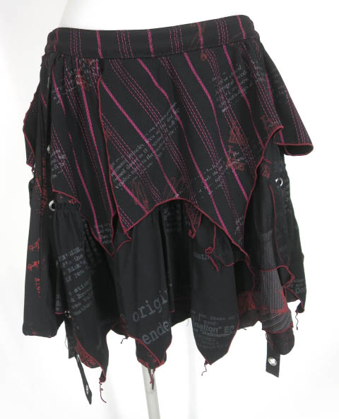 h.ANARCHY ストライプイレギュラーヘムスカート