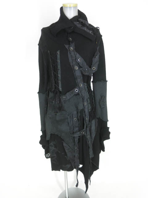 DARK RED RUM H.jelly ニットロングカーディガン