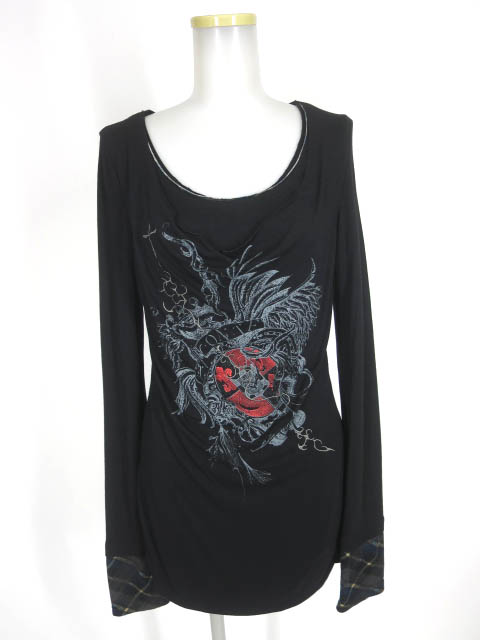 Ozz Croce エンブレムプリント長袖カットソー